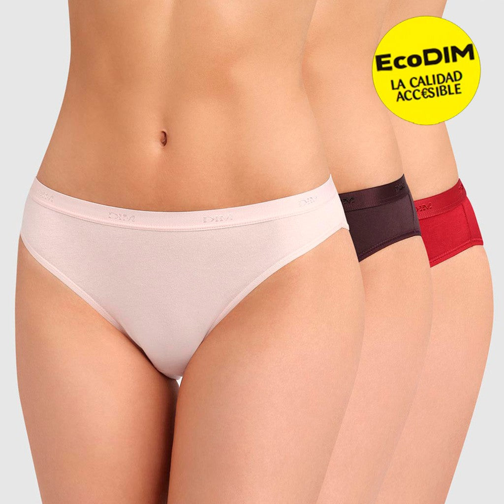 Pack 3 Braguita bikini Dim Les Pockets. Todo en braga para mujer – La  Braga Roja